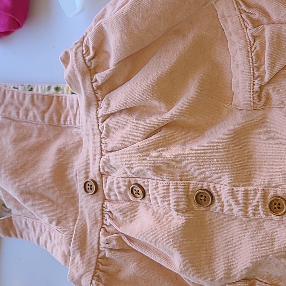 SweetHoney Peach Button-Up Kids Dress